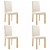 Pacote de cadeiras de jantar 42x95 cm em madeira e tecido com acabamento creme Vida XL