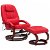 Poltrona massaggiante reclinabile con poggiapiedi pelle sintetica rossa Vida XL