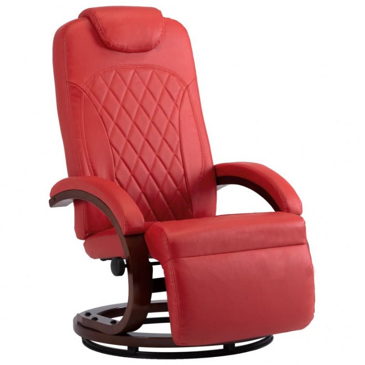 Fauteuil TV inclinable en simili-cuir rouge avec siège inclinable VidaXL