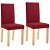 Lot de chaises en tissu rouge et pieds en caoutchouc Vida XL