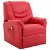 Poltrona massaggiante reclinabile in ecopelle rosso Vida XL