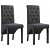 Set di sedie di tessuto con schienale capitonné grigio scuro Vida XL