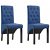 Set di sedie di tessuto con schienale capitonné blu Vida XL