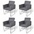 Pack de sillas con reposabrazos fabricadas en madera contrachapada y poliéster color gris oscuro VidaXL