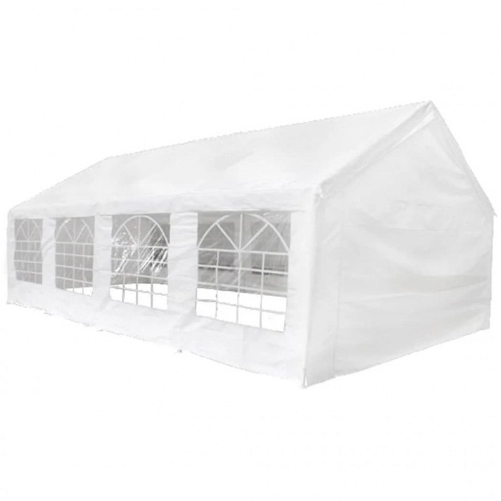 Tenda da giardino con finestre con struttura in acciaio e PE 800x400 cm colore bianco Vida XL