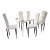 Conjunto de sala de jantar composto por uma mesa e 6 cadeiras de vidro temperado e aço com acabamento branco Vida XL