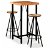 Mesa alta com 2 cadeiras de madeira de acácia com acabamento natural e pernas de aço com acabamento de cor preta Vida XL