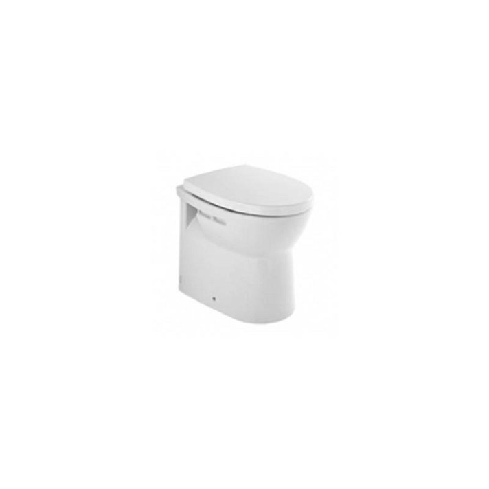 WC compact à poser au sol avec sortie double comprenant un siège avec abattant de couleur blanche Easy Unisan