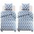 Conjunto de capas de edredão e fronhas para cama individual 135x200 cm azul e branco Vida XL