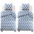 Conjunto de duas capas de edredão e fronhas para cama 140x220 cm azul e branco Vida XL