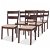 Cadeiras de jantar 6 unidades de madeira de borracha maciça castanha Vida XL