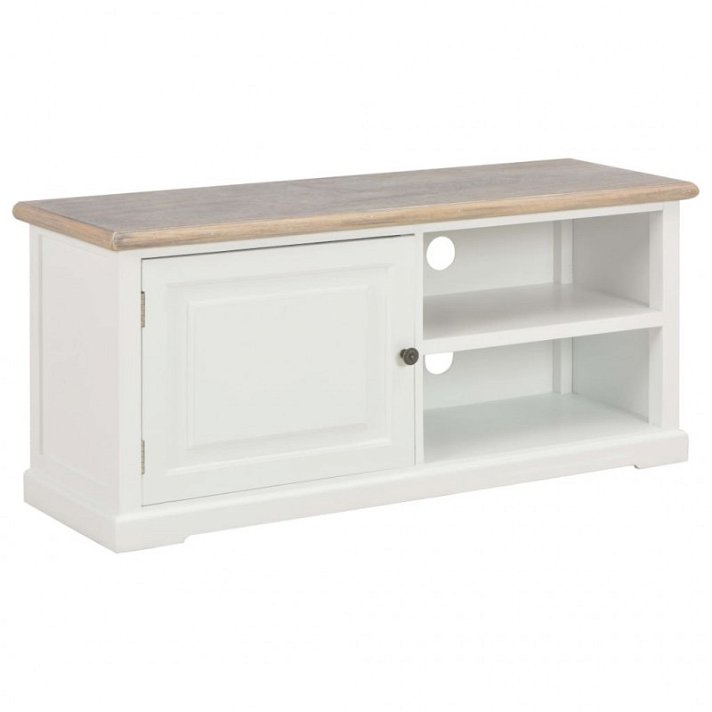 Mueble para TV de 90 cm color blanco fabricado en madera maciza con amplio espacio de almacenamiento Vida XL
