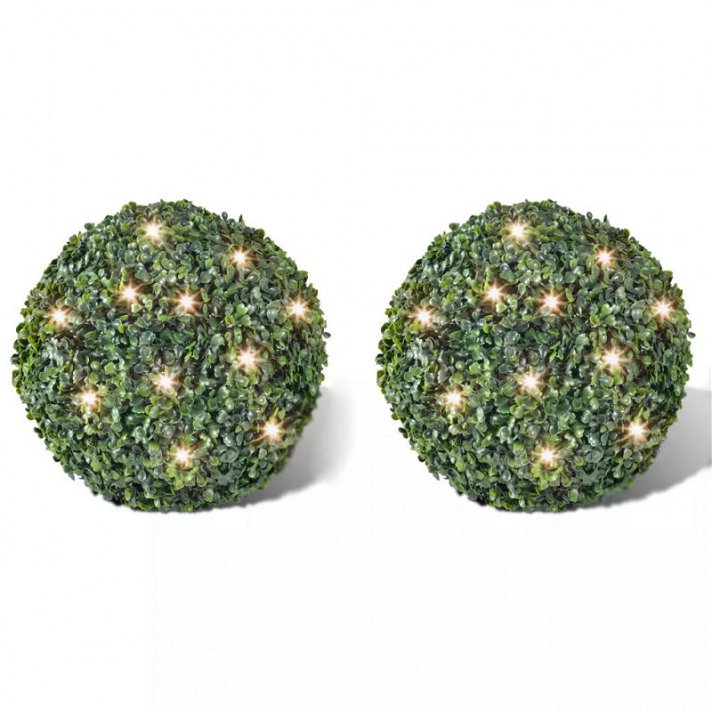 Set de Esferas de arbusto artificial luz LED Solar Vida XL