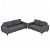 Set di divani per 5 persone con struttura in legno e rivestimento in tessuto grigio scuro Vida XL