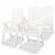 Conjunto de 4 cadeiras para jardim reclináveis fabricadas em plástico de cor branca Vida XL