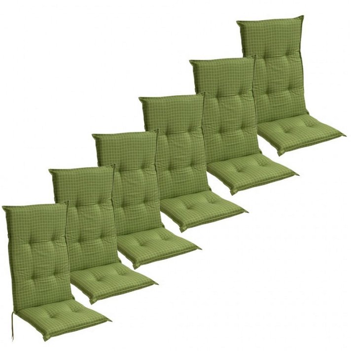 Cuscino per sedie da giardino 6 pezzi 117x49 cm verde Vida XL