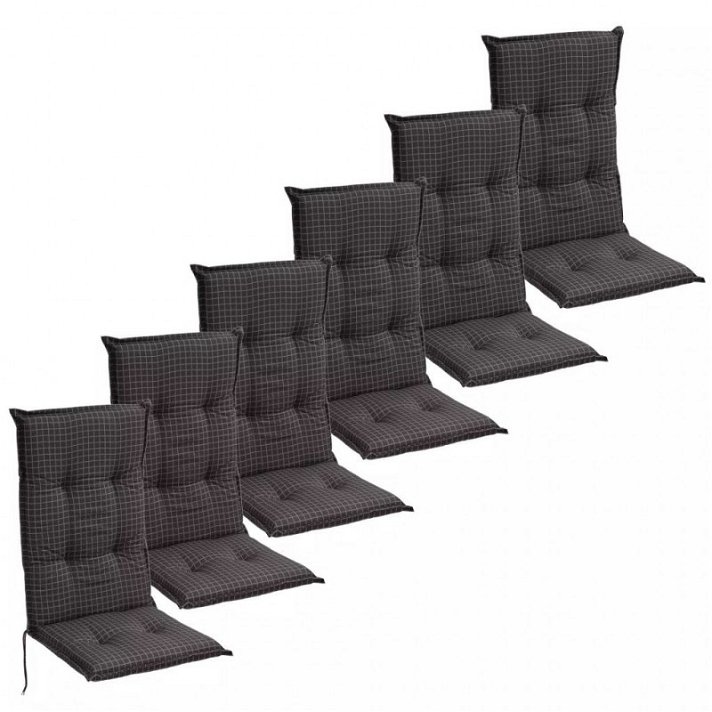 vidaXL Almofada de cadeira de jardim 6 peças 117x49 cm cinza