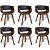 Conjunto de 6 cadeiras de jantar em madeira dobrada e couro Vida XL