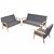 Set di divani in tela 3 pezzi color grigio scuro Vida XL