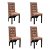 Ensemble de 4 chaises de salle à manger avec base en bois et tapissées de similicuir marron Vida XL
