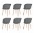 Set di sei sedie per sala da pranzo fabbricate in plastica di colore grigio e gambe di legno Vida XL