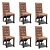Lot de 6 chaises de salle à manger avec base en bois et tapisserie en simili-cuir marron Vida XL