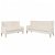 Conjunto de sofás de dos piezas con estructura de madera y tapizado de tela color blanco crema Vida XL