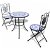 Set di tavolo e sedie da giardino 3 pezzi con mosaico blu e bianco Vida XL