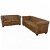 Conjunto de sofá de 2 e 3 lugares Chesterfield com armação de madeira e estofos em pele castanha falsa Vida XL