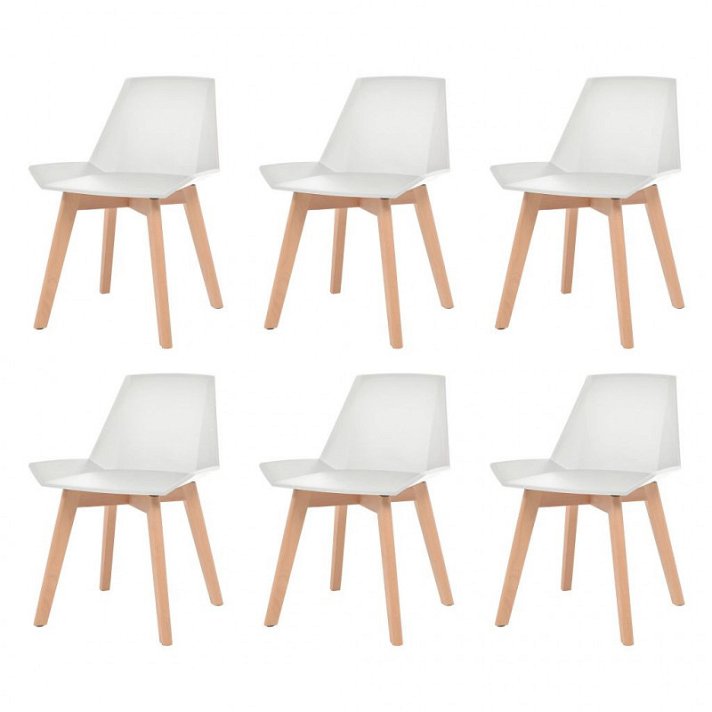 Set di sedie per sala da pranzo plastica bianco Vida XL