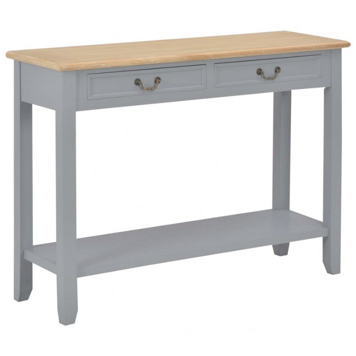 Table console en bois gris et marron Vida XL