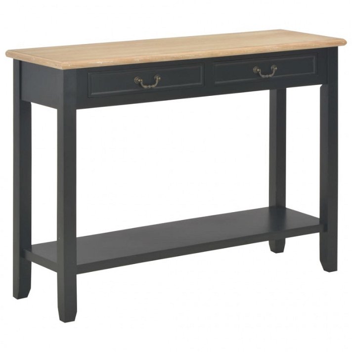 Table console en bois noir et marron Vida XL
