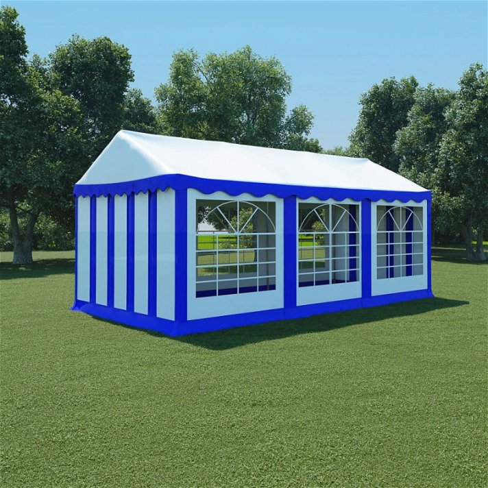 Tenda da giardino di PVC 3x6 m blu e bianco Vida XL