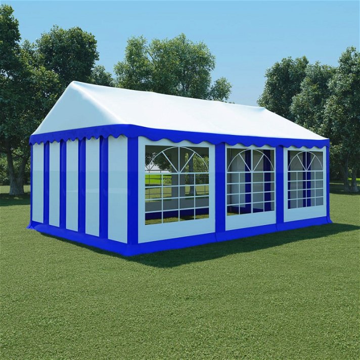 Tenda da giardino in PVC 4x6 m blu e bianco Vida XL