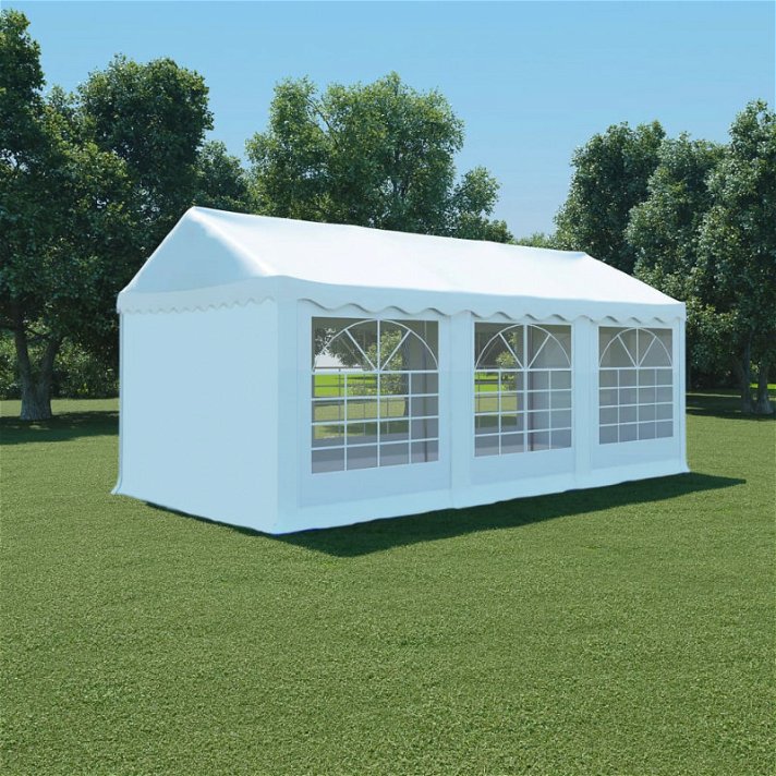 Tenda de jardim em PVC 3x6 m branca Vida XL