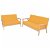Set di divani in legno e rivestimento in tessuto giallo facile da montare Vida XL