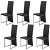 Pacote de 6 cadeiras de jantar de design moderno com estrutura em aço e estofos em pele preta Vida XL