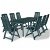 Set di tavolo e sedie bistrot per giardino in plastica con finitura colore verde Vida XL