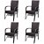 Set de cadeiras de jantar de jardim estrutura de aço e estofado rattan sintético castanho Vida XL