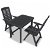 Conjunto de mesa y sillas bistró para jardín de plástico con acabado en color gris antracita Vida XL