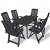 Set di tavolo e sedie bistrot per giardino in plastica con finitura di colore grigio antracite Vida XL