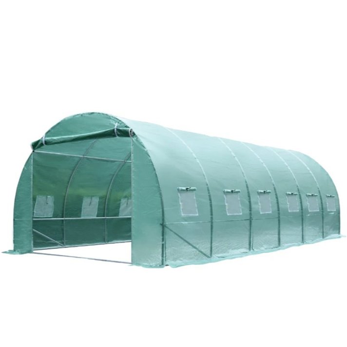 Invernadero tipo túnel de 600 cm de acero y tela de polietileno en acabado color verde Outsunny