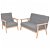 Conjunto de sofás con estructura de madera y tapizado de tela color gris claro Vida XL