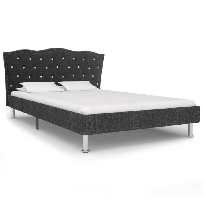 Estructura de cama de tela gris oscura 120 cm Vida XL