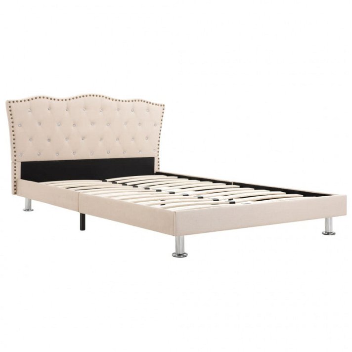 Estructura de cama de tela beige 120 cm Vida XL