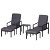 Conjunto de sillas y mesa con reposapiés de metal y polietileno en acabado color gris y negro Outsunny