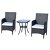 Conjunto de cadeiras e mesa cor preta Outsunny