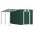 Galpão de armazenamento e telheiro com telhado estendido 335x184 cm cor verde Vida XL