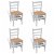 Set di sedie per sala da pranzo bianche di legno di pino Vida XL