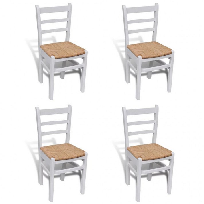 Conjunto de cadeiras para sala de jantar brancas de madeira de pinho Vida XL